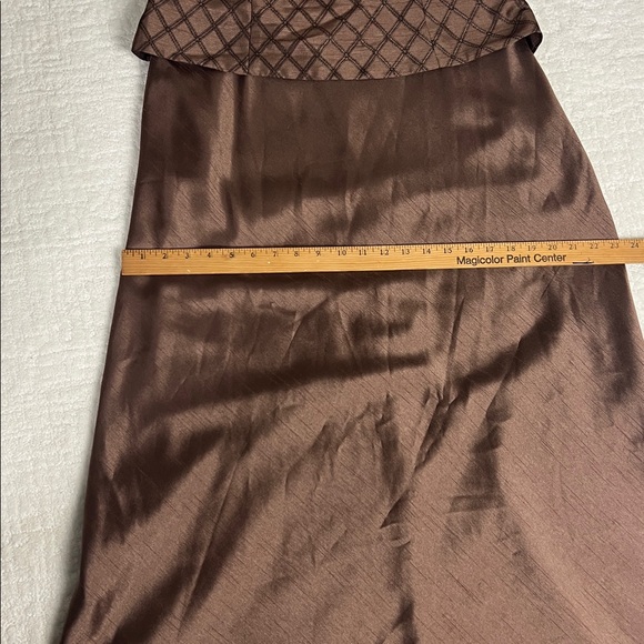 Jessica Howard brown floor-length evening dress shoulder straps flare skirt 14 - Picture 13 of 15